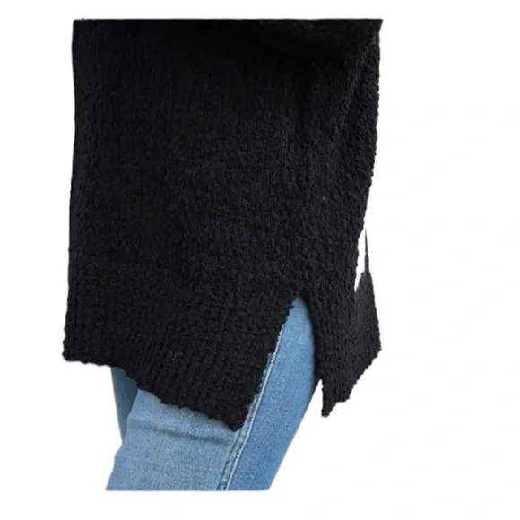 Amazon Earth Black Star Pullover Side Slit Casual Long Sleeve Sweater - Picture 5 of 11